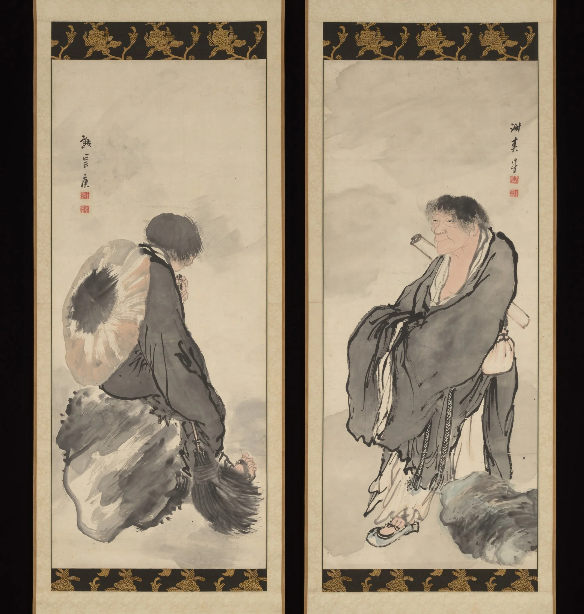 Hanshan and Shide, detail