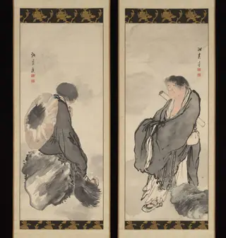 Hanshan and Shide, by Yosa Buson, unspecified, 1771