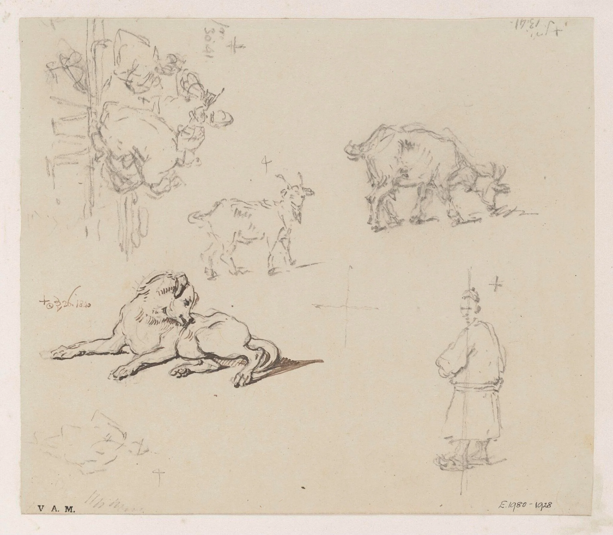 Figures and animals, detail