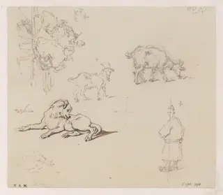 Figures and animals, by George Chinnery, 19