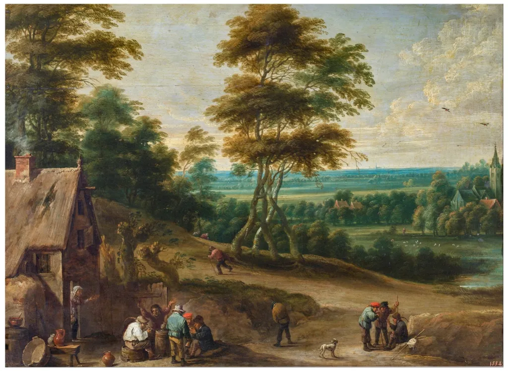 Villagers' Lunch, by David Teniers the Younger, oil, 1660
