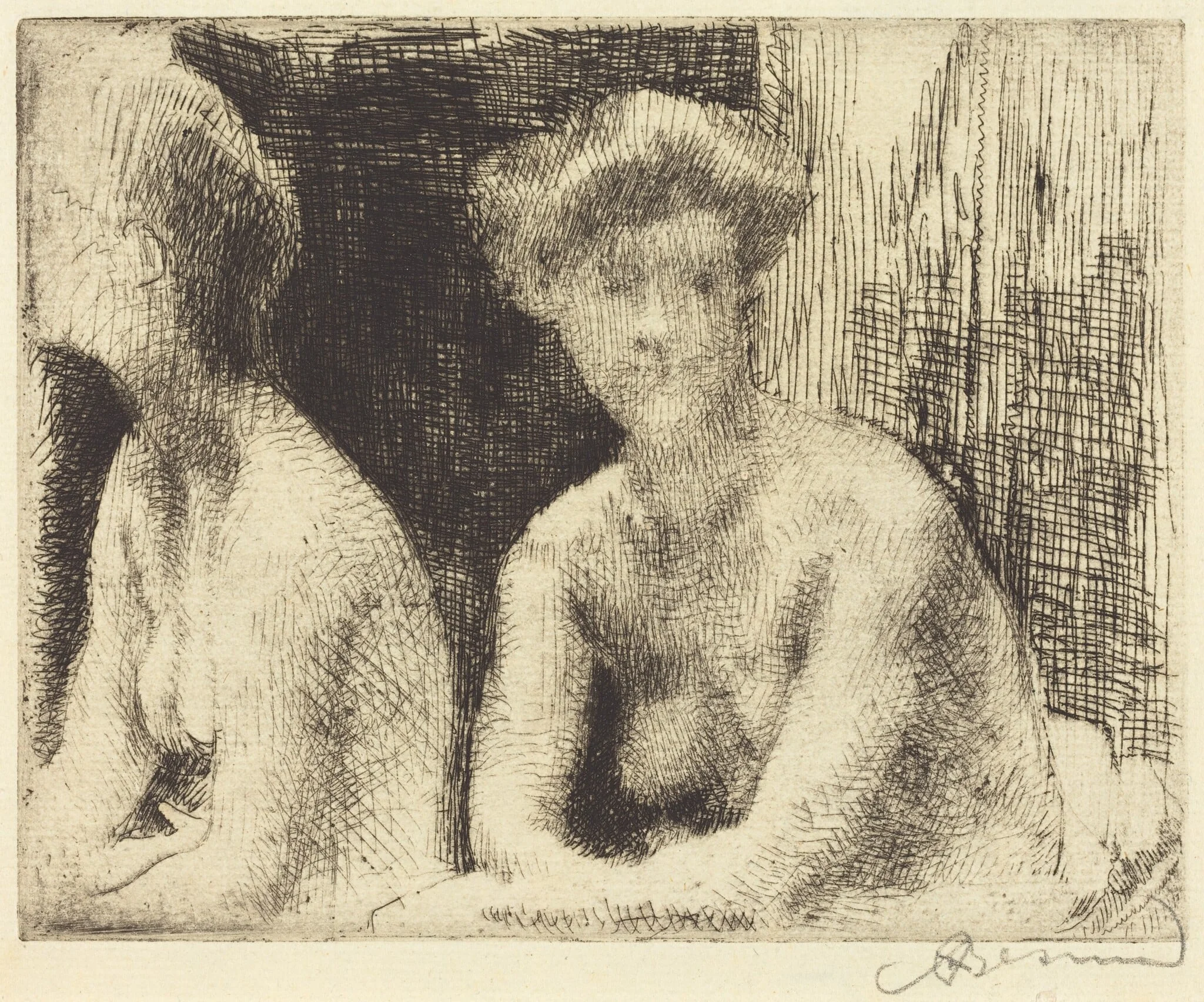 Nude Woman by a Looking Glass (Femme Nue Auprès d'une Glace), detail