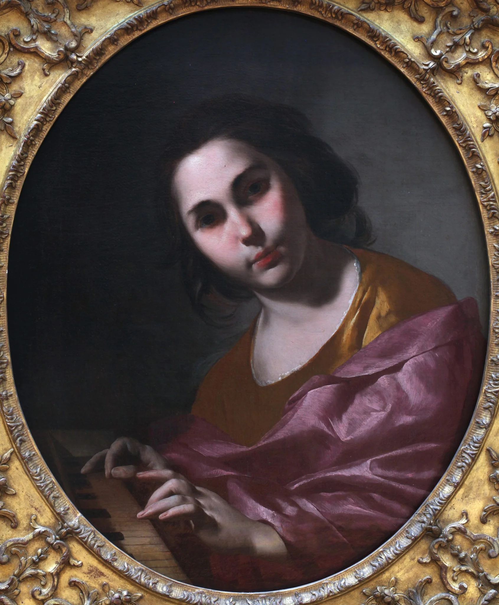 Woman Playing the Clavichord, detail