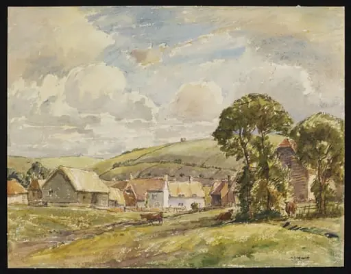 Wishford, Wylye Valley, by Anna Lea Merritt, watercolor