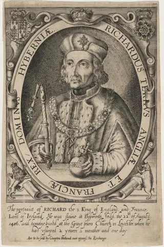 Richard III of England, by Renold Elstrack, ink, 1618
