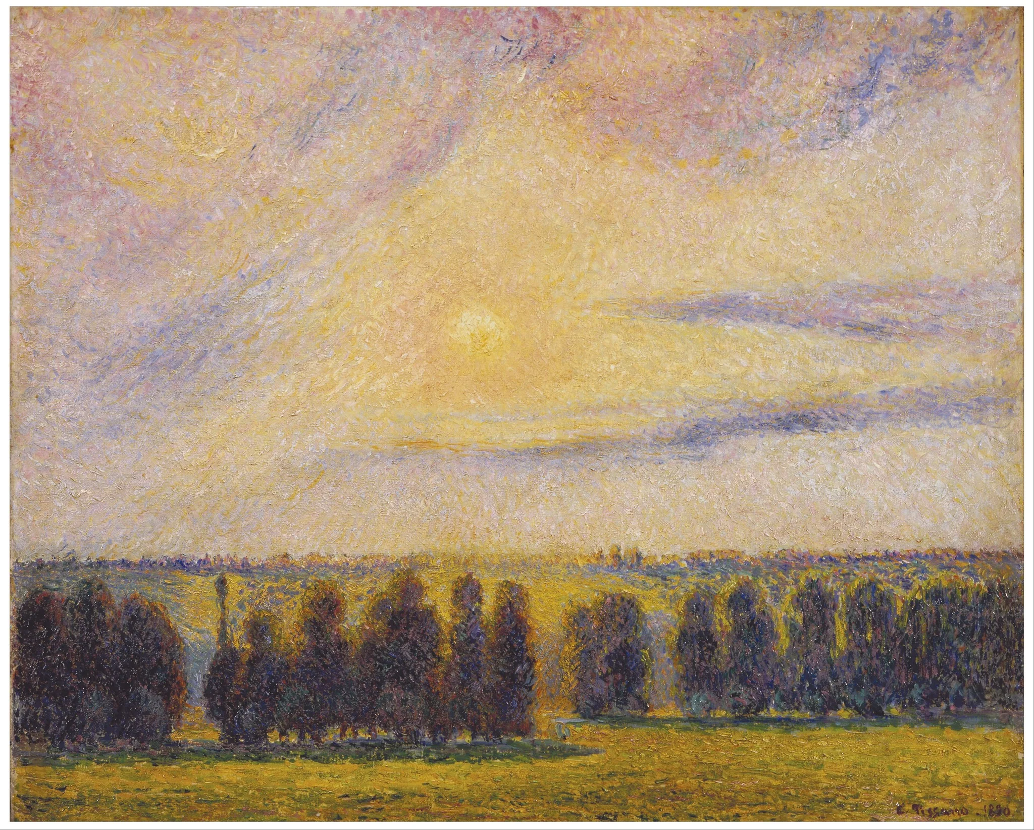 Sunset at Éragny, detail