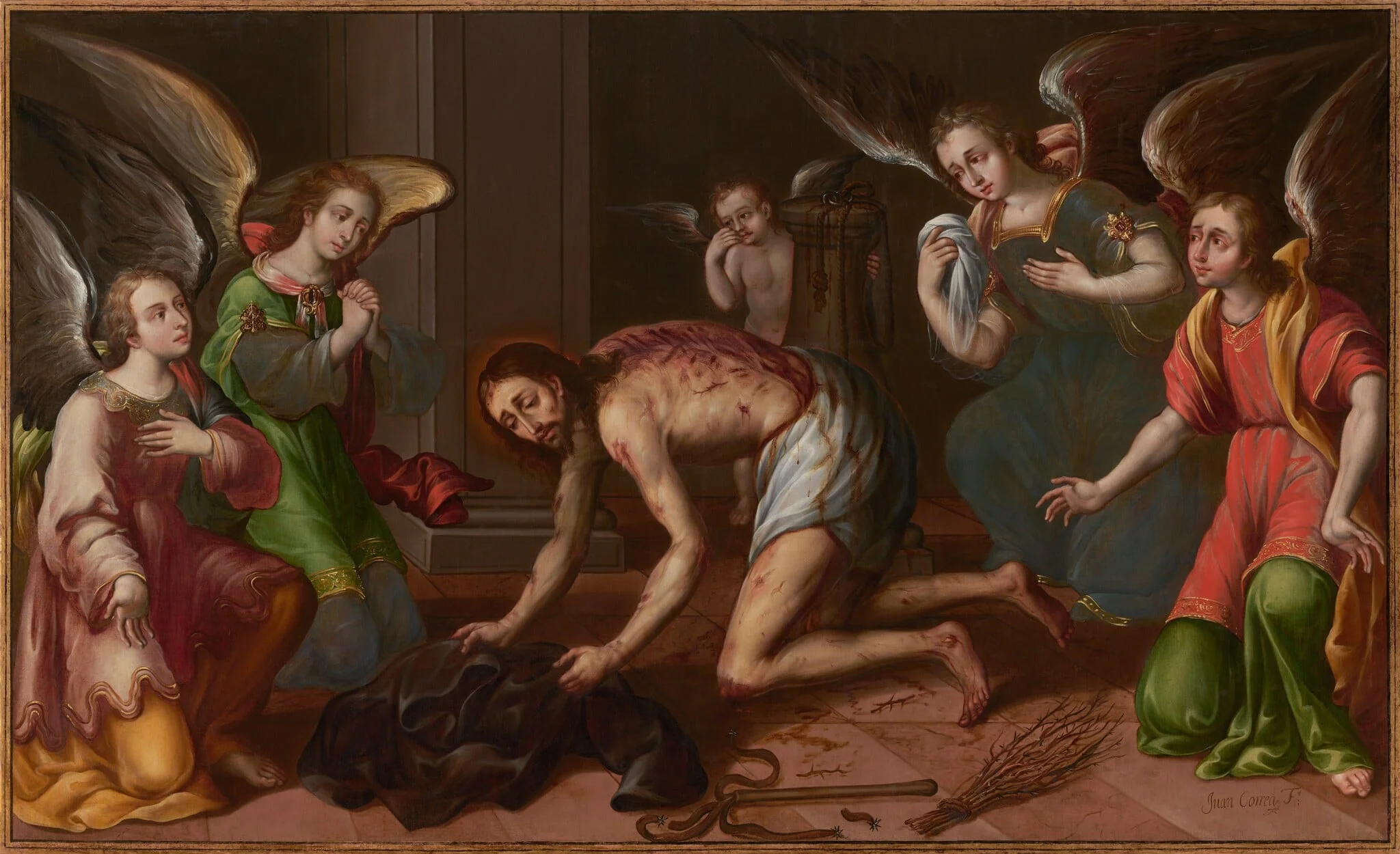 Christ Gathering His Garments after the Flagellation, detail