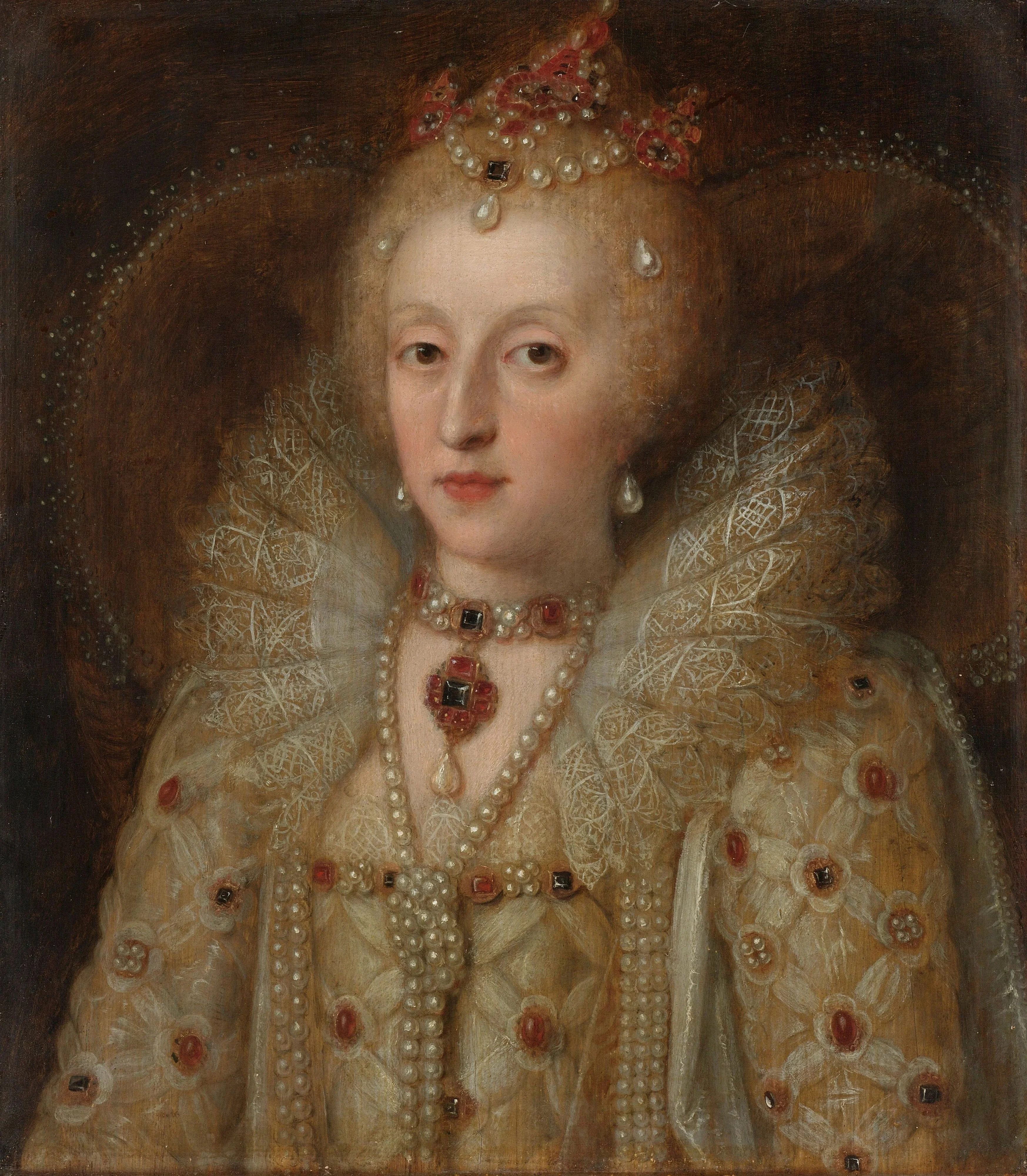 Portrait of Elizabeth I, Queen of England, detail