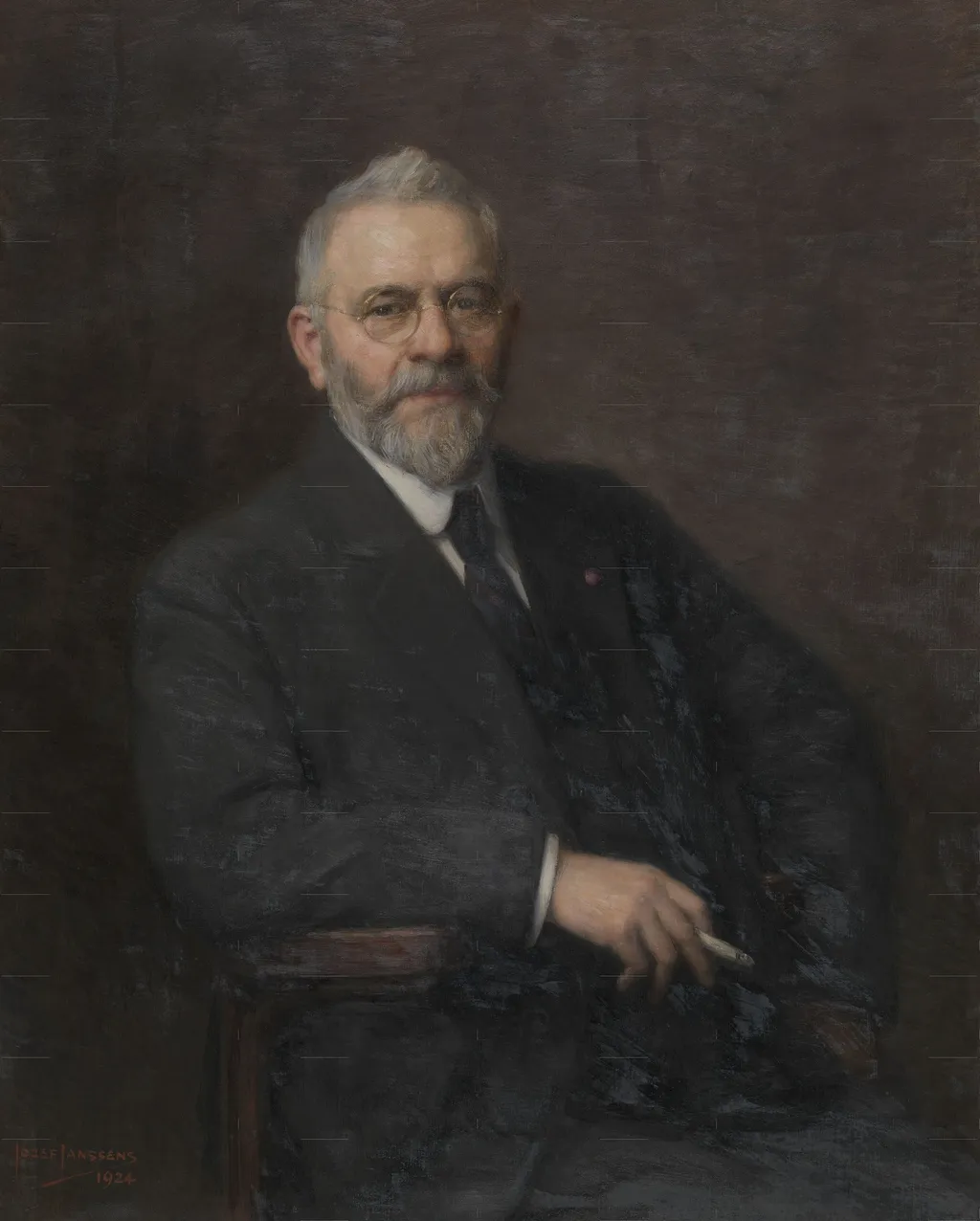 Portrait of the engraver Frans Lauwers, by Jozef Janssens de Varebeke, oil, 1924