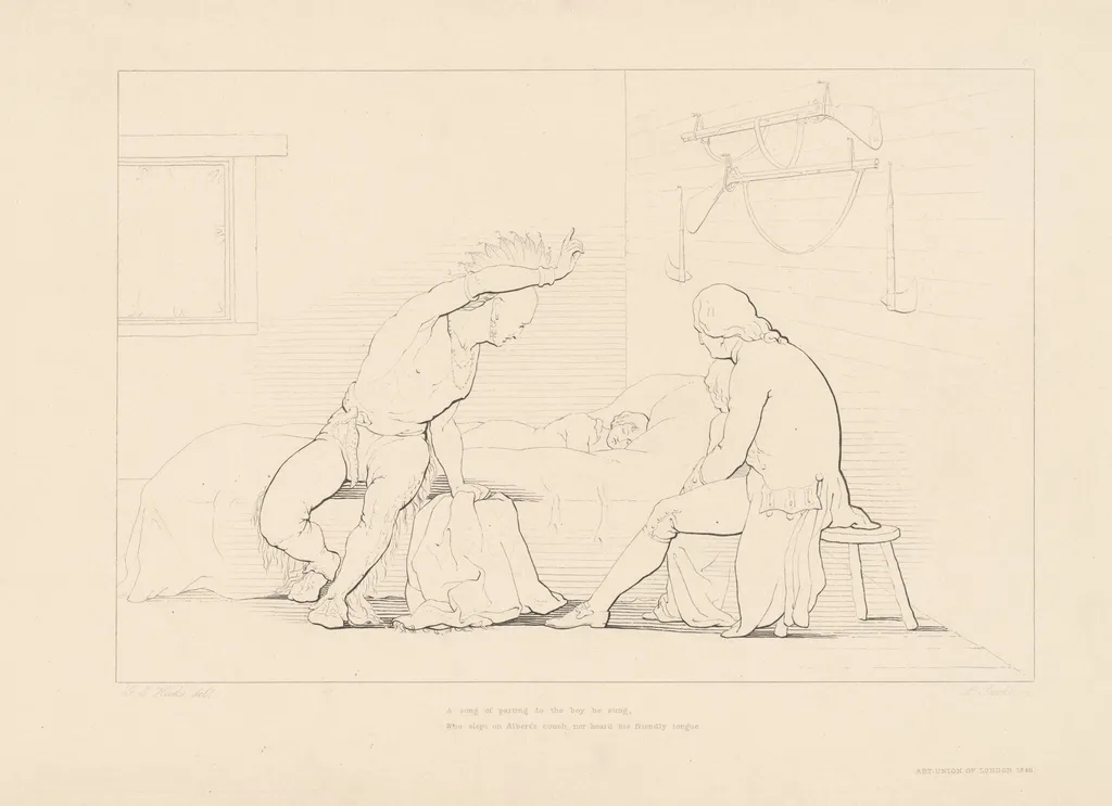 A Song of Parting to the Boy He Sung, by Lumb Stocks, ink, 1846