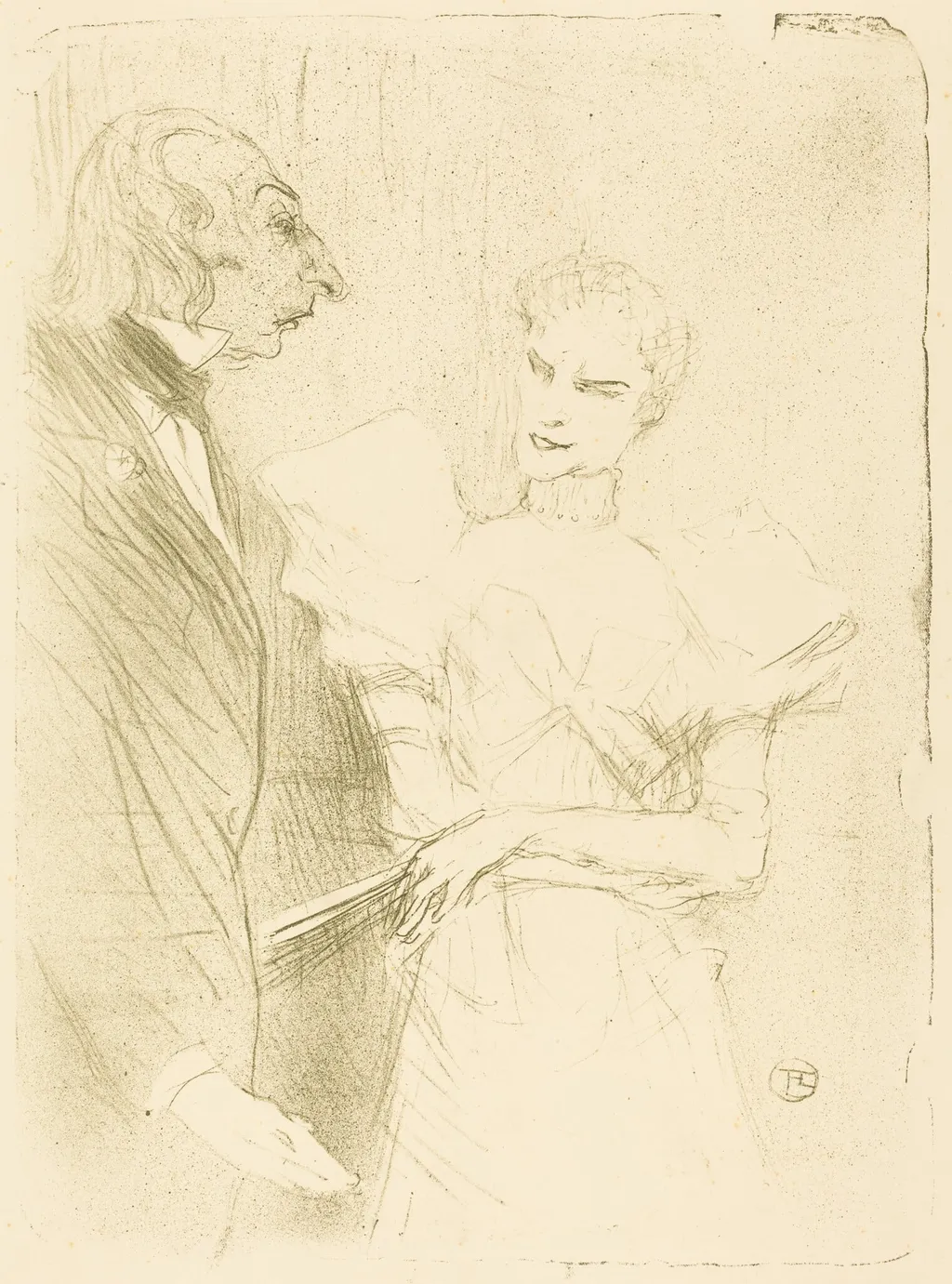 Brandes and Leloir in "Cabotins" (Brandès et Leloir dans "Cabotins"), by Henri de Toulouse-Lautrec, ink, 1894