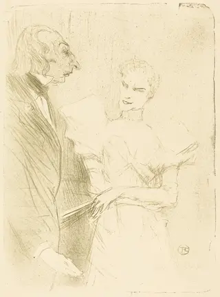 Brandes and Leloir in "Cabotins" (Brandès et Leloir dans "Cabotins"), by Henri de Toulouse-Lautrec, ink, 1894