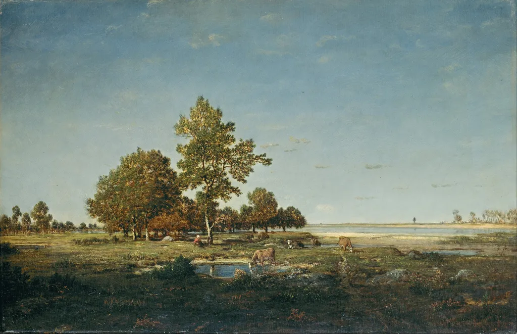 Landscape with a clump of trees, by Théodore Rousseau, unspecified, 1844