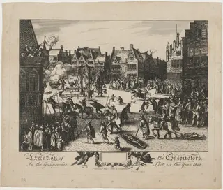 Execution of the Gunpowder Conspirators, by R. Romney, 1795