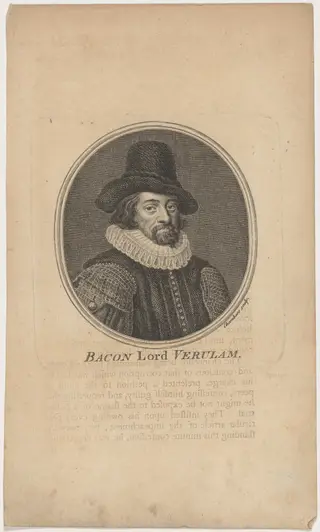 Bacon Lord Verulam, by Thomas Chambers, ink, 1757