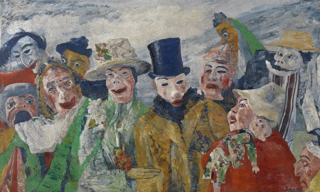 The Intrigue (Ensor), by James Ensor, oil, 1890