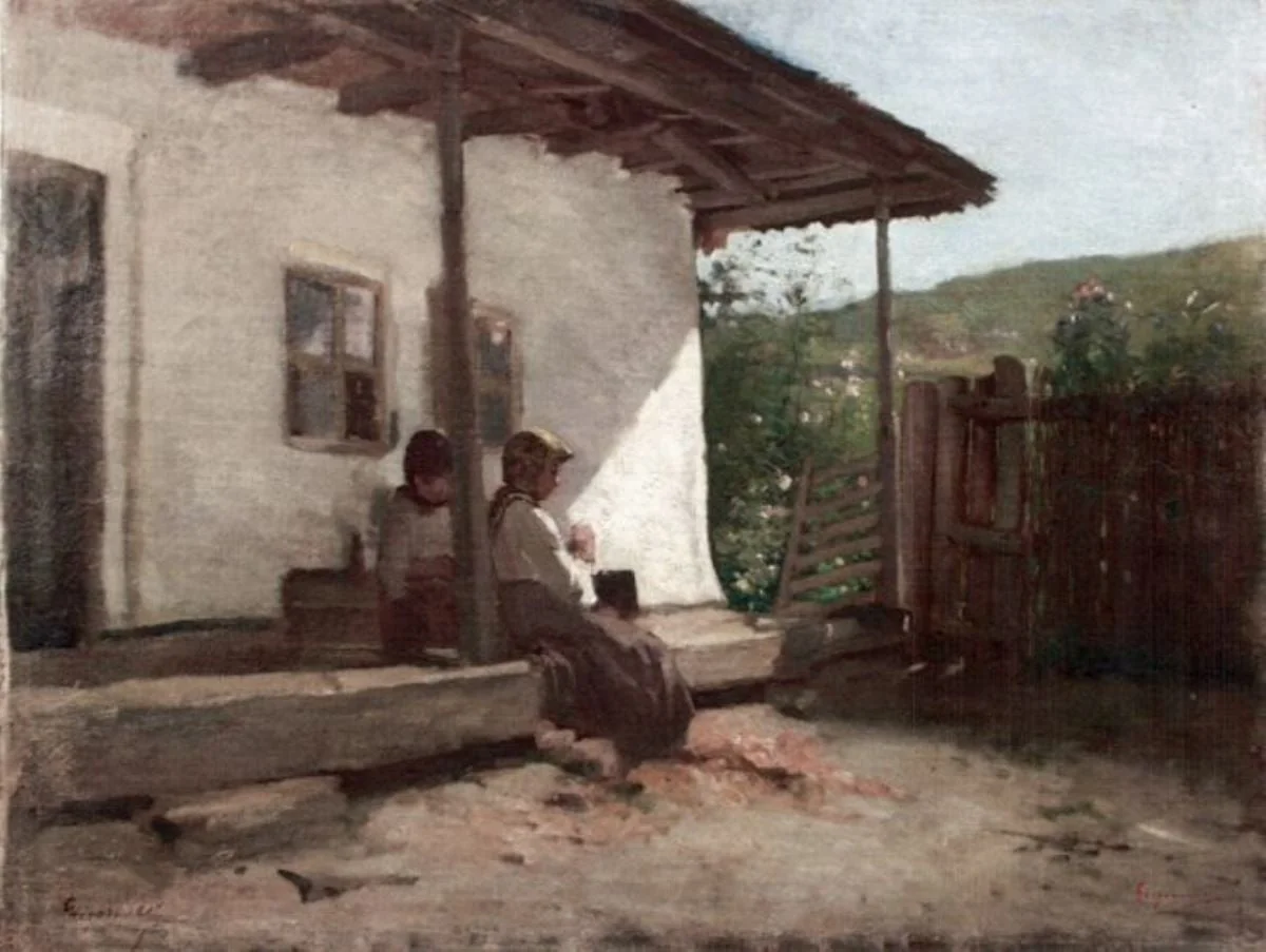 Pe prispă, detail