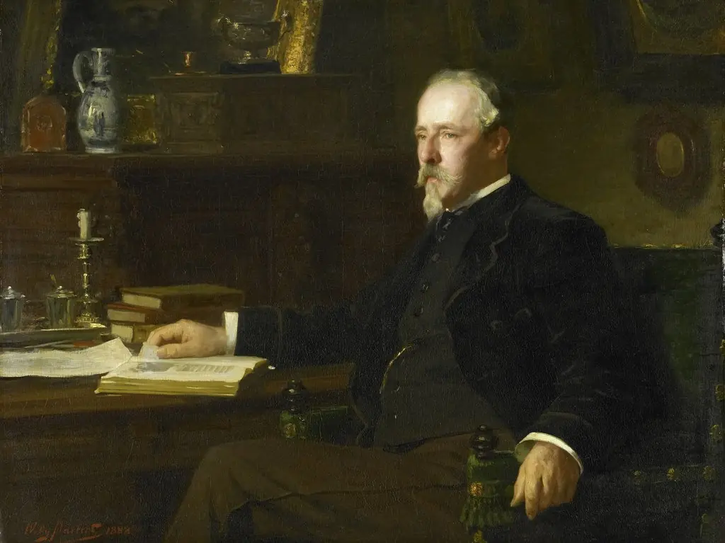 Portrait of Daniël Franken Dzn (1838-98), banker and art collector, by Willy Martens, oil, 1894