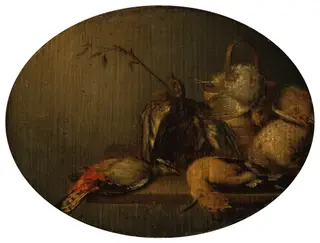 Still Life with Dead Birds, by Philips Angel, paint, 1650