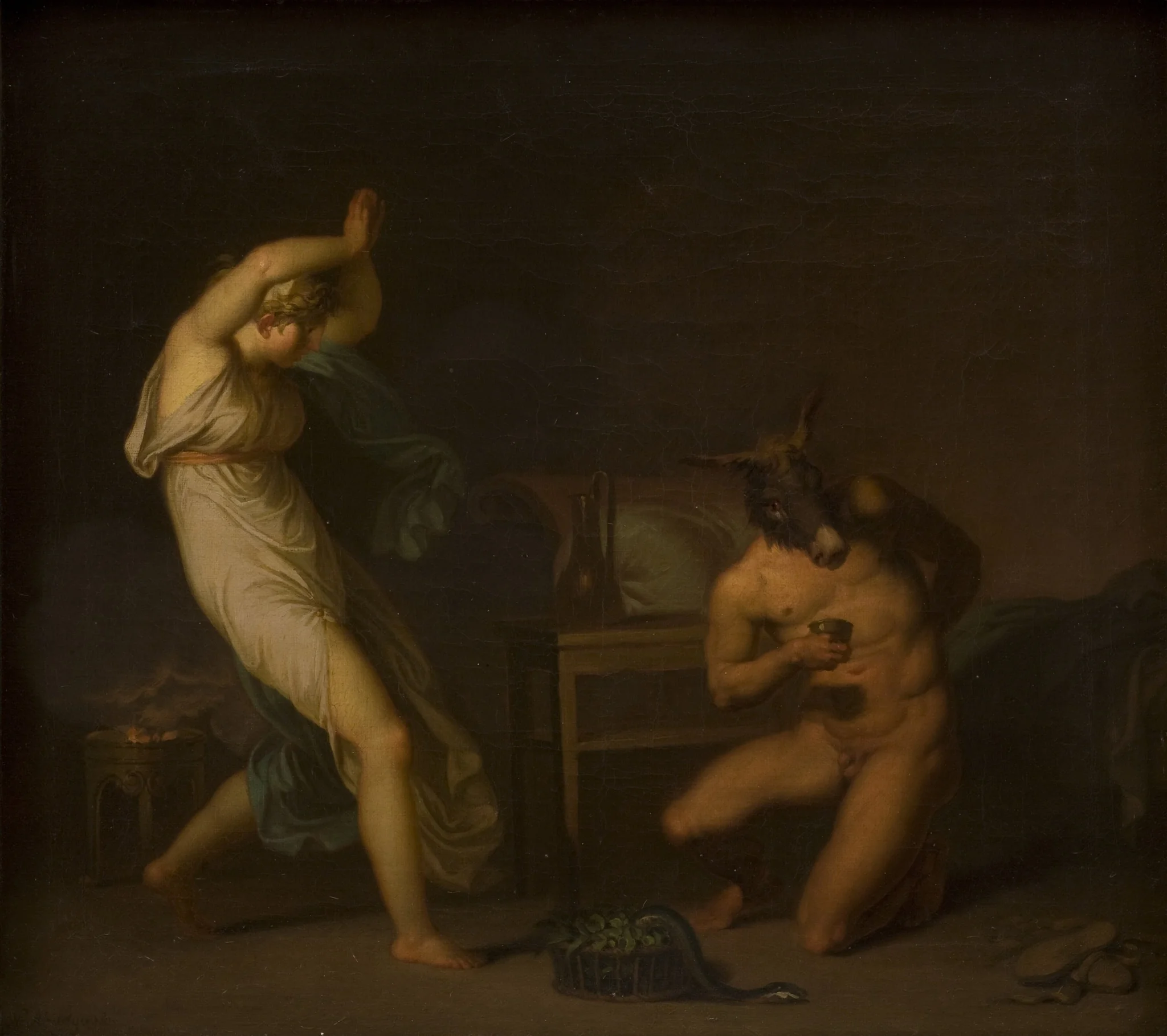 Fotis sees her Lover Lucius Transformed into an Ass. Motif from Apeleius' The Golden Ass, detail