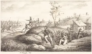 Infantry Ambush against the Cosacks, by Horace Vernet, ink, 1818