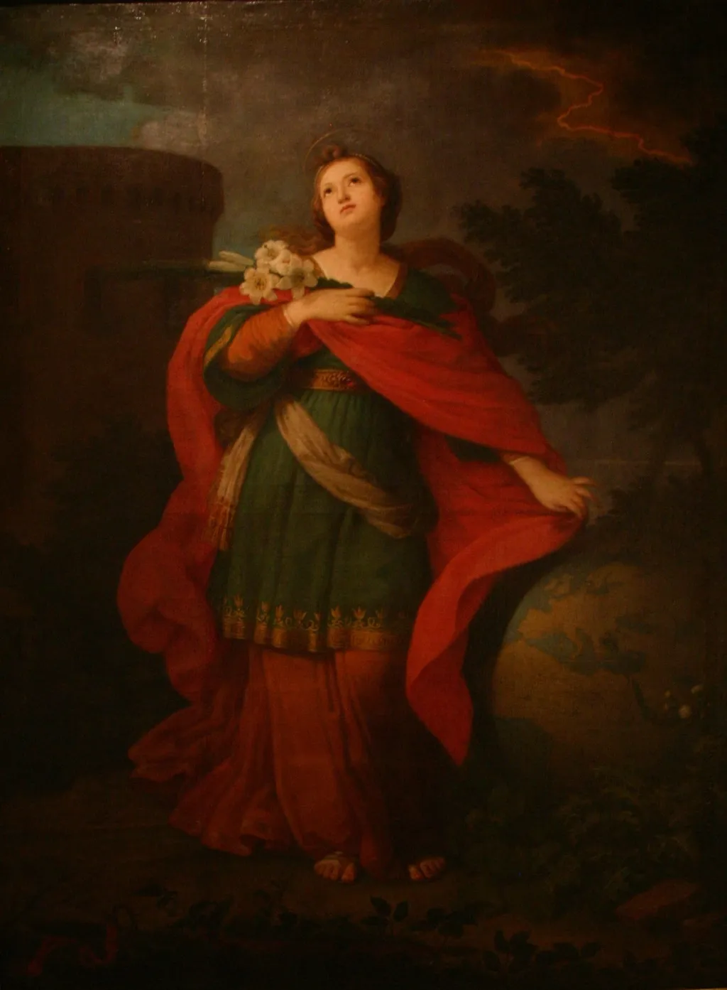Santa Bárbara, by Vieira Lusitano, oil, 1736