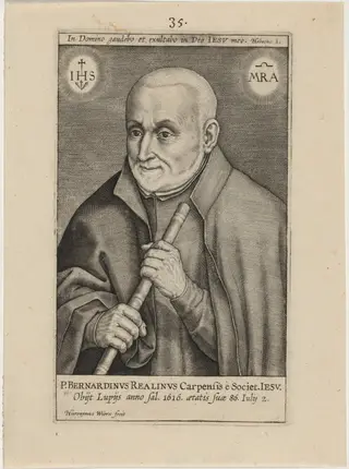 Bernardin Realinus, Jesuit Priest, by Hieronymus Wierix, ink, 1586