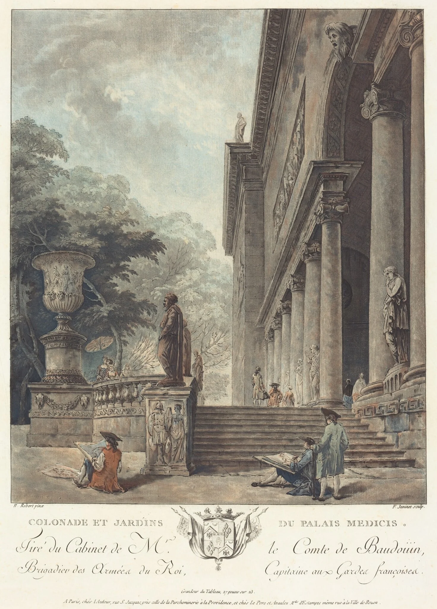 Colonade et Jardins du Palais Medicis (Colonnade and Gardens of the Medici Palace), detail