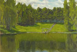 Пруд. Село Узкое, by Apollinary Vasnetsov