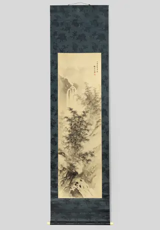 Summer Bamboo by a Waterfall, by Yamamoto Baiitsu, unspecified, 1829