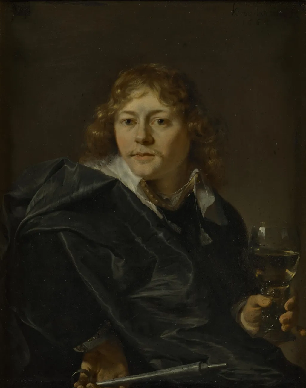 Young Man with a Rummer, by Karel Dujardin, oil, 1664