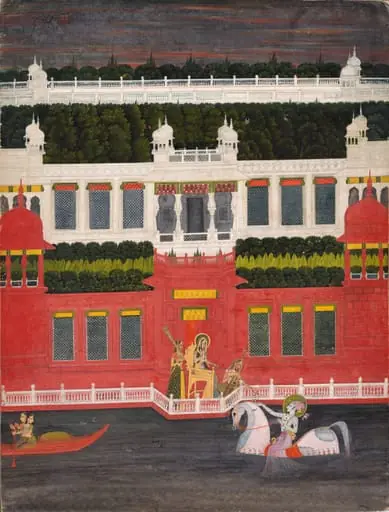Krishna Receives a Flower Garland, by Sitaram, unspecified, 1755