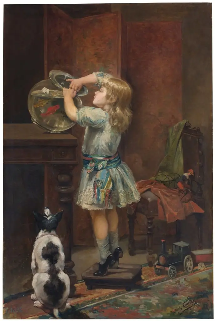 Posición probable del Globo antes del diluvio, by Francisco Díaz Carreño, oil, 1896