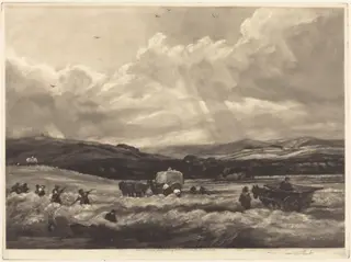 Hayfield in Yorkshire, by Frank Short, ink, 1904