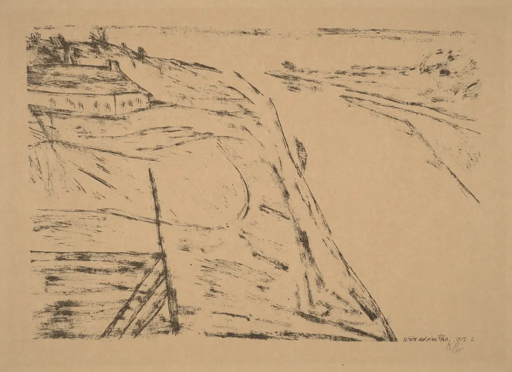 Blick auf einen Fluss (View on a River), by Paul Klee, ink, 1912