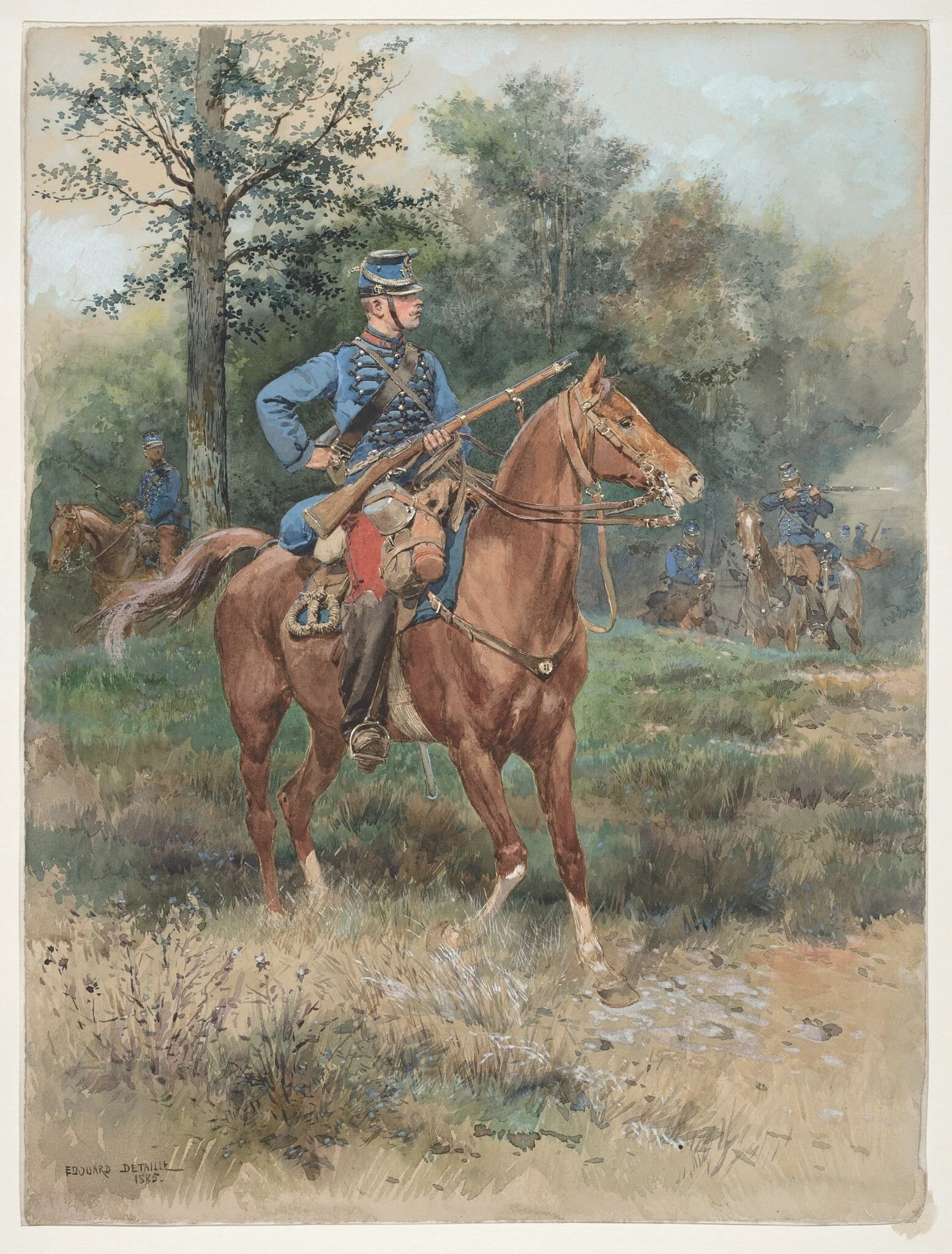 Chasseur à Cheval (Soldier on Horseback), detail