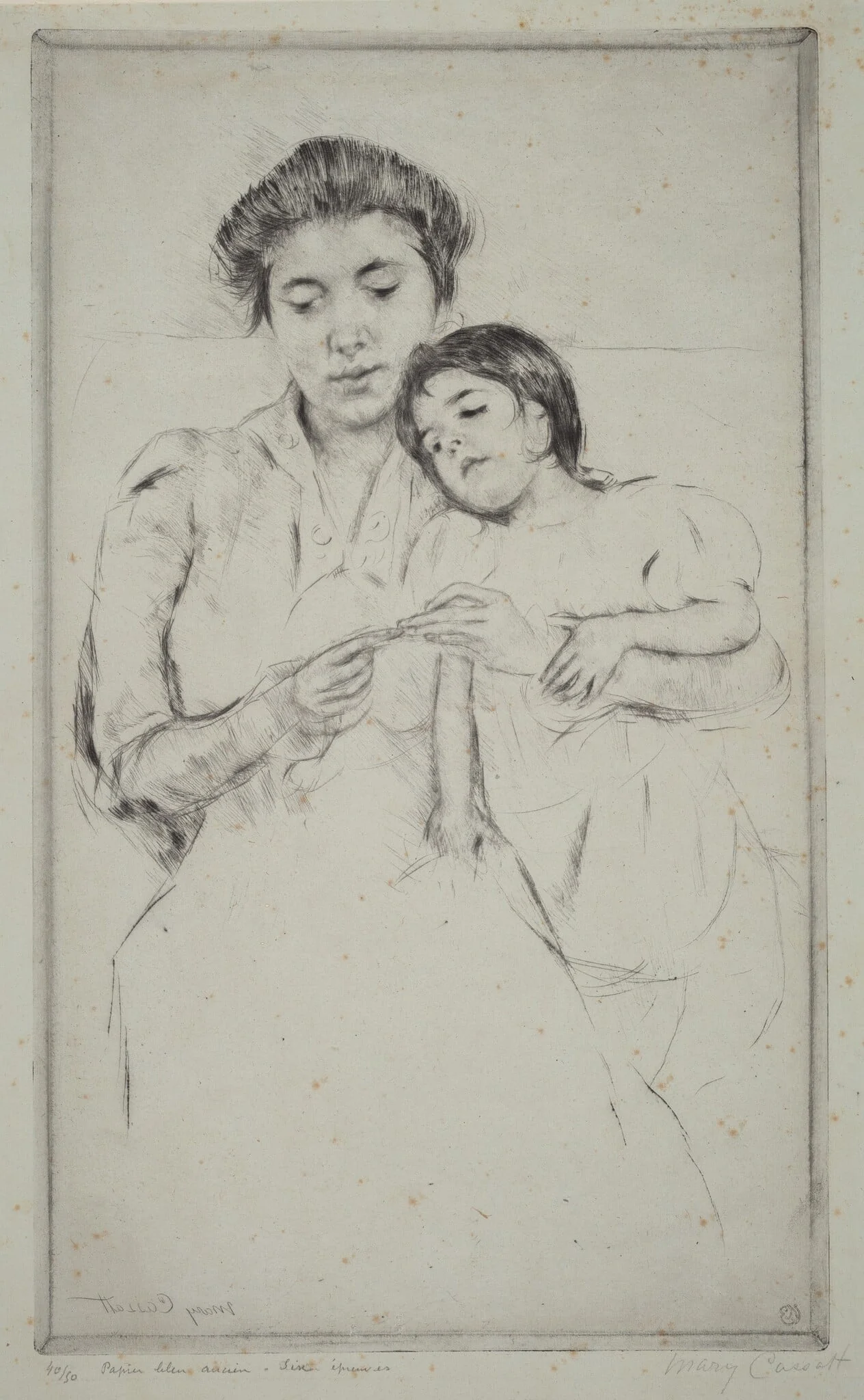 The Crocheting Lesson, detail