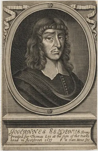 John Selden, by Frederik Hendrik van den Hove, ink, 1677