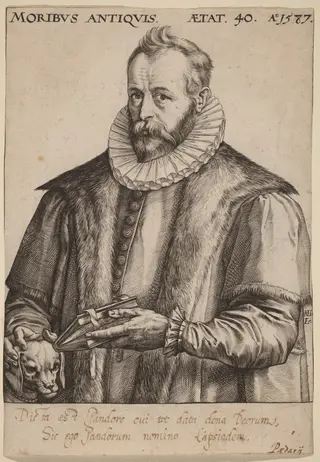 Justus Lipsius, by Hendrick Goltzius, ink, 1587