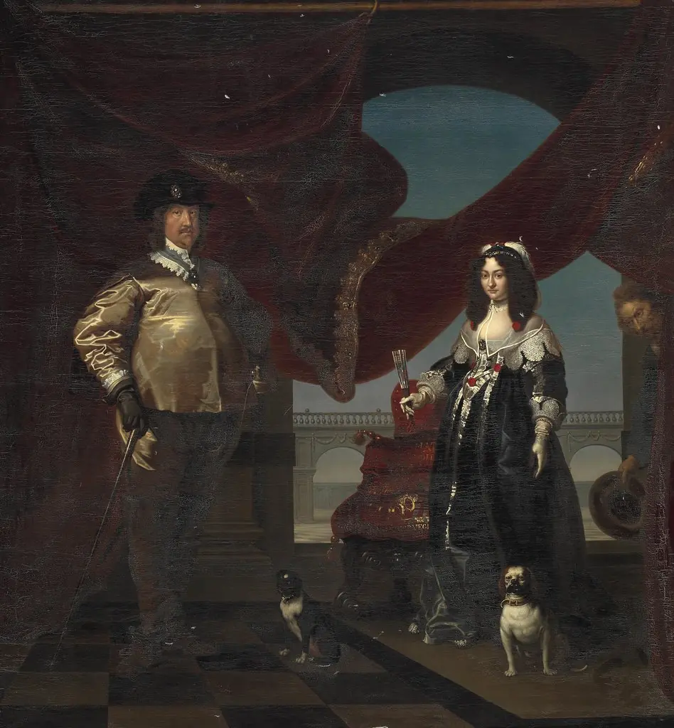 Portrait of Prince Elect Christian (1603-1647) with his consort, Princess Magdalena Sibylla of Saxony (1617-1668), by Karel van Mander III, oil, 1642