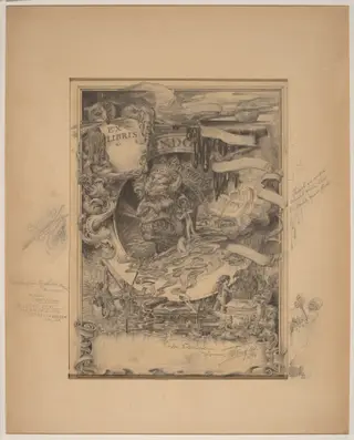 The Bookplate of the Printer's Devil, by Francis Scott King, graphite, 1895