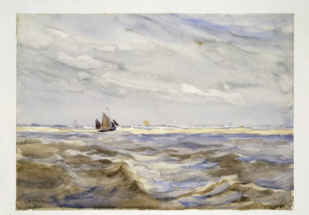 On the East Coast, by Charles Edward Holloway, watercolor, 1850