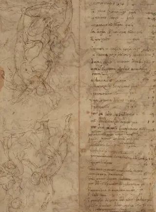 Figure Studies [verso], by Perino del Vaga, ink, 1535