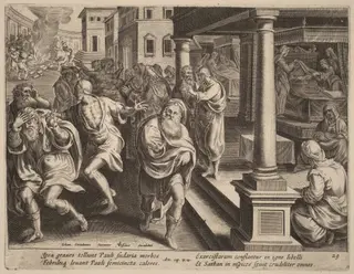 Saint Paul Driving Out Evil Spirits, by Philip Galle, ink, 1574