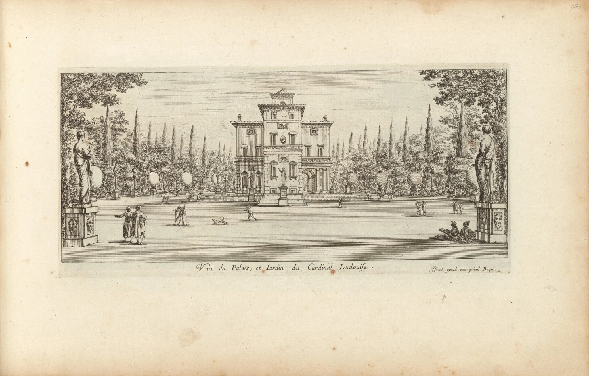 Vuë du Palais et Jardin du Cardinal Ludovise, detail