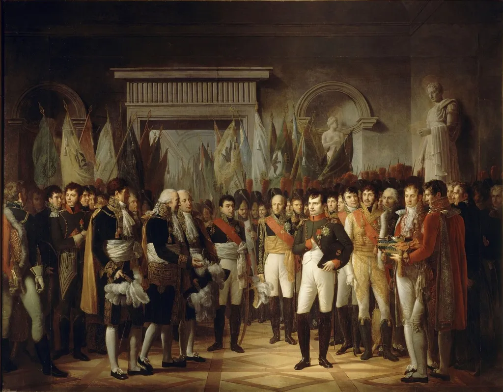 The Emperor receiving the deputies of the Conservative Senate in Berlin at the royal palace, 19 November 1806, by René Théodore Berthon, oil, 1850