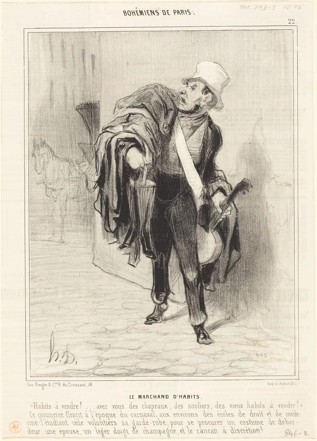 Le Marchand d'habits, by Honoré Daumier, ink, 1842
