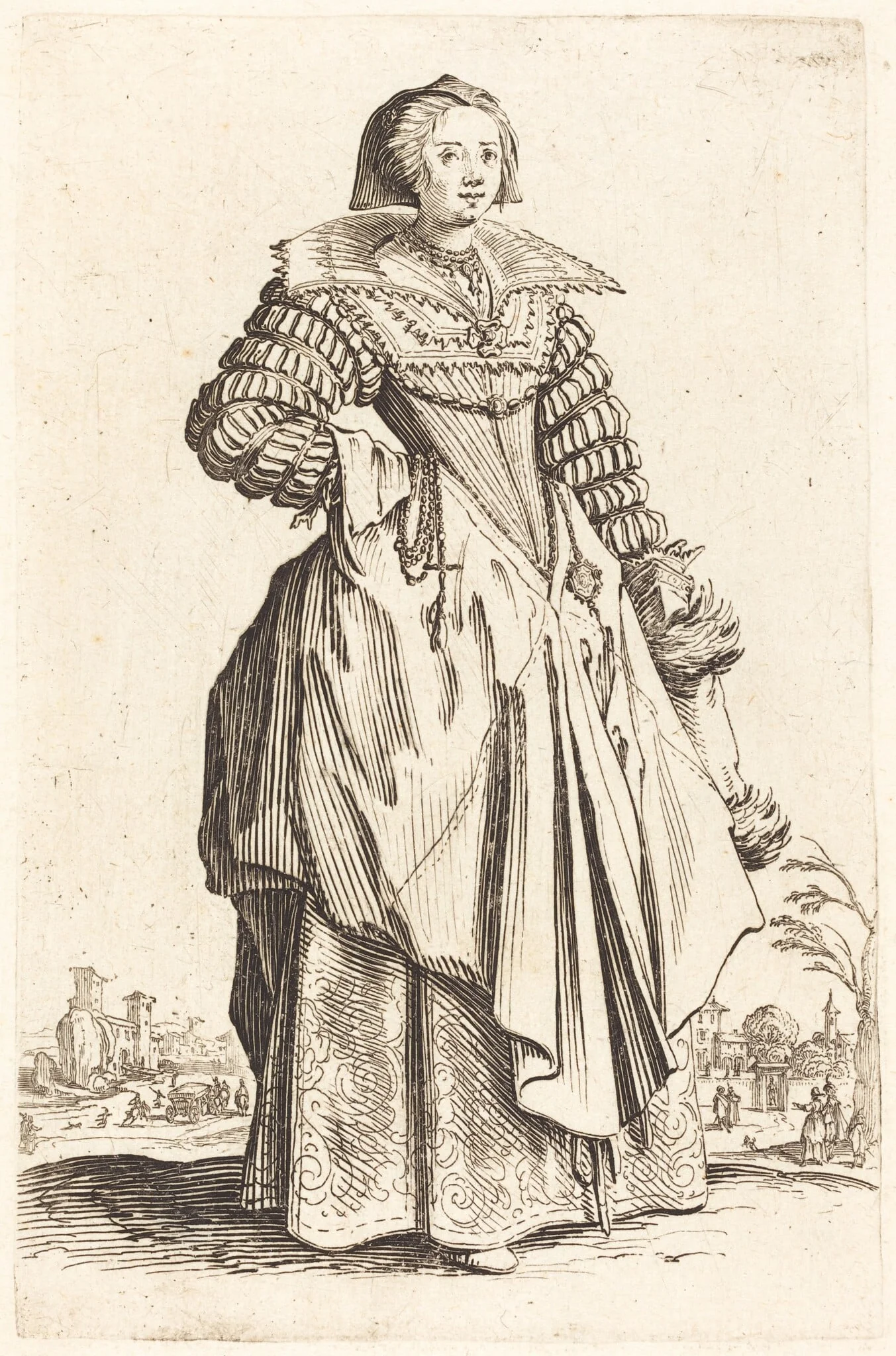 Noble Woman with Large Collar, detail