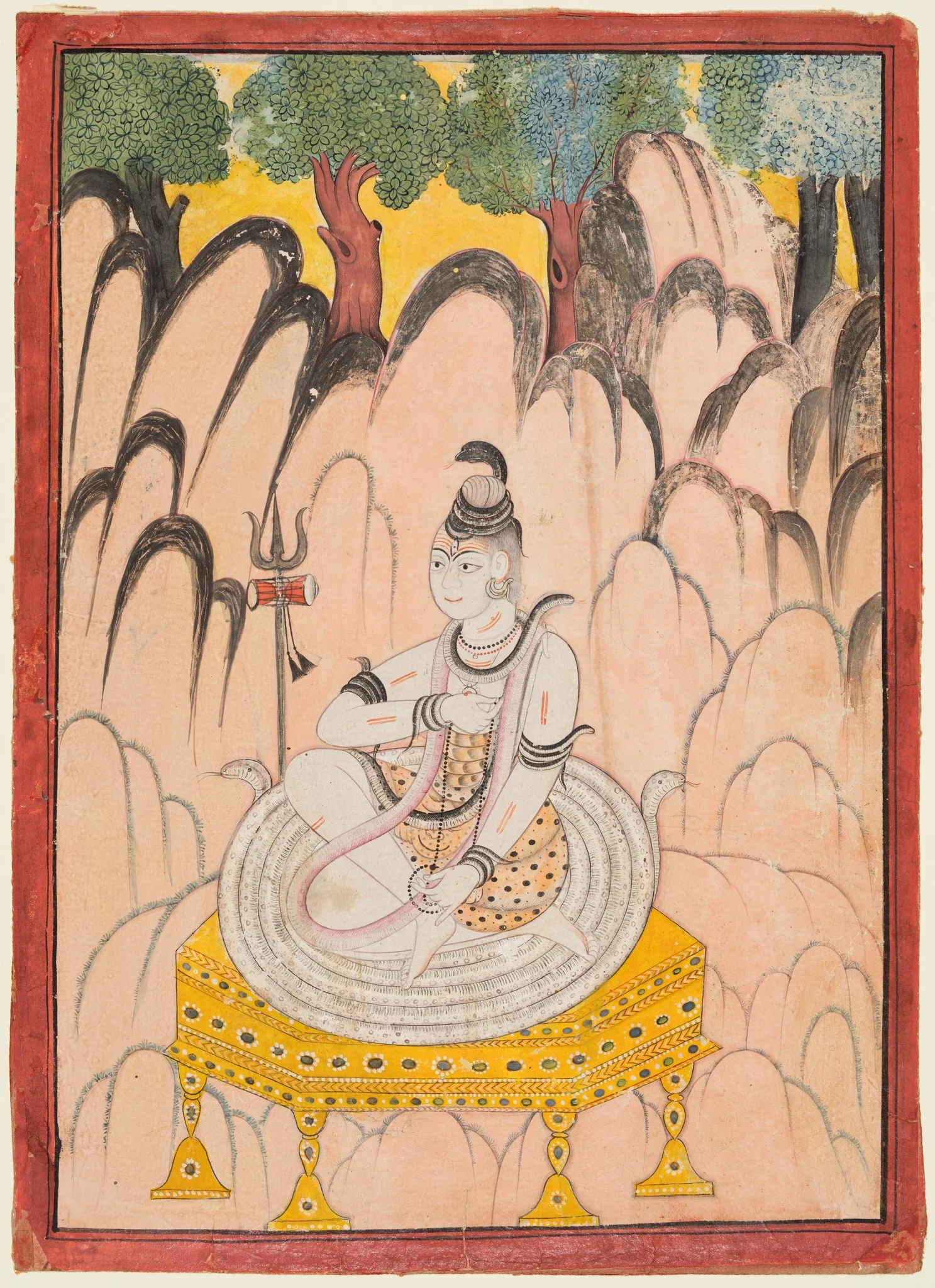Shiva Seated on a Throne in a Landscape, detail
