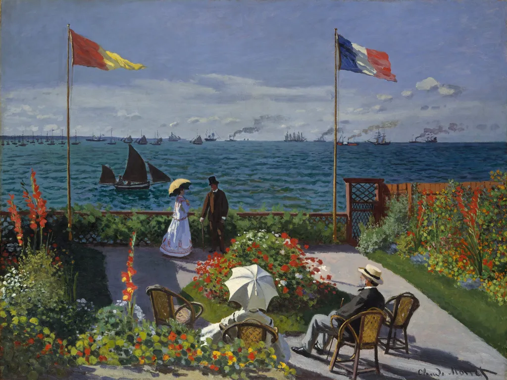 Garden at Sainte-Adresse, by Claude Monet, oil, 1867